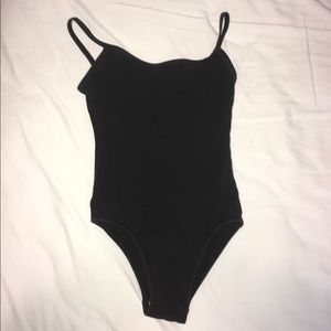 Black Cotton Camisole Leotard